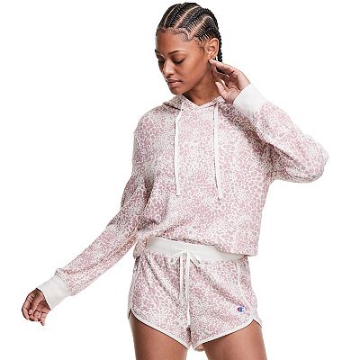 Women s Champion Cropped Pajama Hoodie Pajama Shorts Set