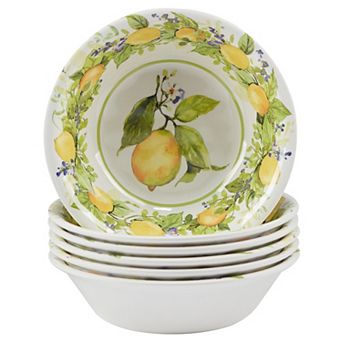 Certified International Lemon Zest 6 pc Melamine All-Purpose Bowl Set