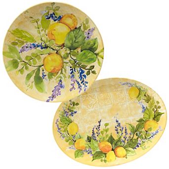 Certified International Lemon Zest 2 pc Melamine Platter Set