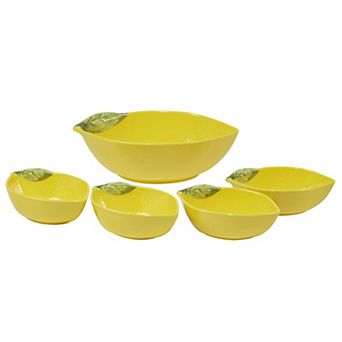 Certified International Lemon Zest 5 pc Melamine Serving Bowl Set