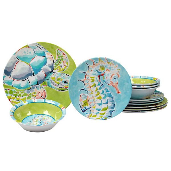 Certified International Deep Sea 12 pc. Melamine Dinnerware Set