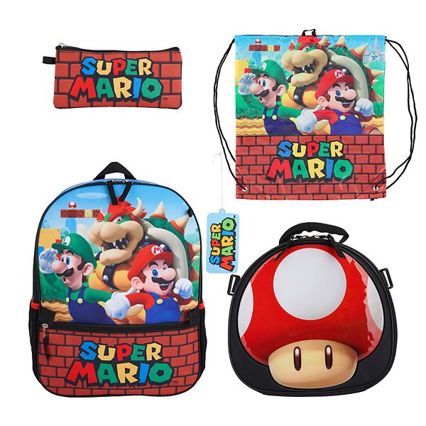 declaración labios Día Nintendo Super Mario Bros. 5-Piece Backpack & Lunch Bag Set