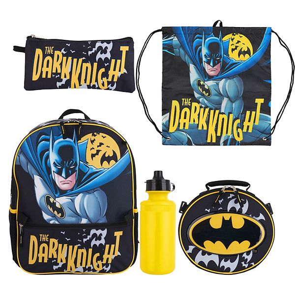 Boys DC Comics Batman 5-Piece Backpack & Lunch Bag Set