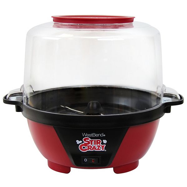 West Bend 82707B Stir Crazy 6-Q Electric Hot Oil Popcorn Popper Machine, w/  Lid
