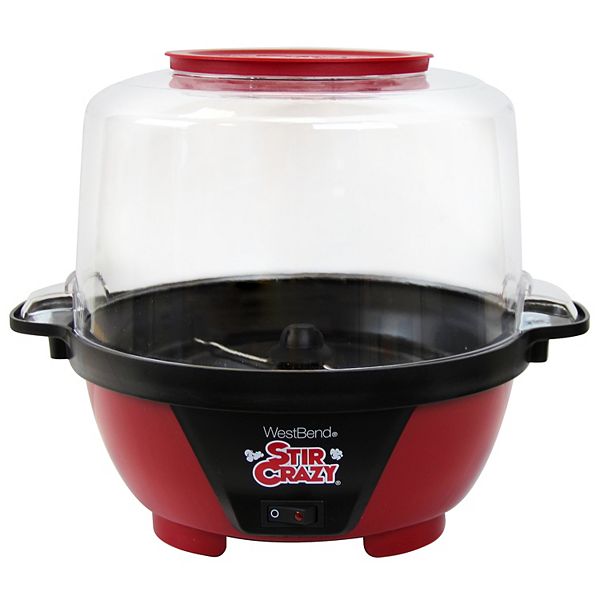 Stir Crazy Electric Hot Oil Popcorn Popper Machine With Large Lid for  Serving Bowl and Convenient Storage