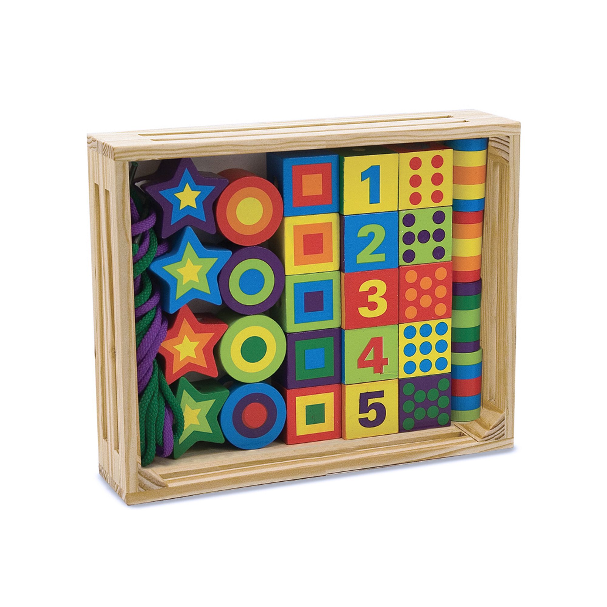 Melissa & Doug Lacing Beads In A Box, Multicolor