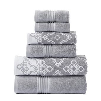 Modern Threads 6 pc Yarn Dyed Jacquard/Solid Bath Towel Set