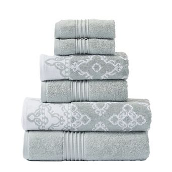Modern Threads 6 pc Yarn Dyed Jacquard/Solid Bath Towel Set