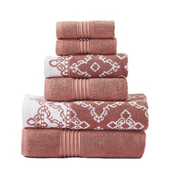 Modern Threads 6 pc Yarn Dyed Jacquard/Solid Bath Towel Set