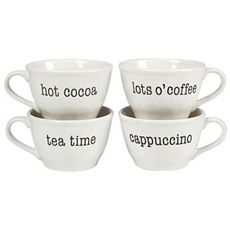 Certified International Just Words 4 pc Jumbo Cup Set