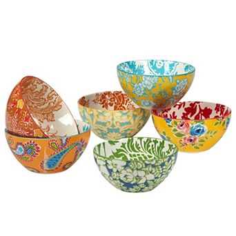 Certified International Damask Floral 6 pc 4.75 in All-Purpose Bowl Set