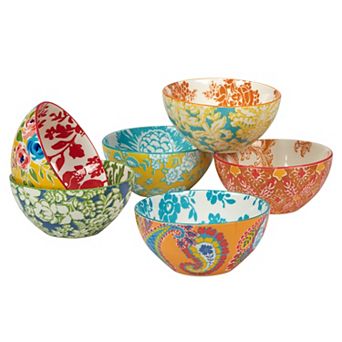 Certified International Damask Floral 6 pc 6.25 in All-Purpose Bowl Set
