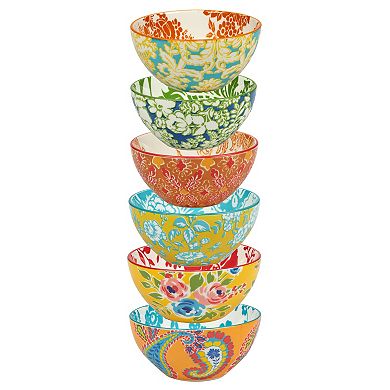 Certified International Damask Floral 6-pc. 6.25-in. All-Purpose Bowl Set