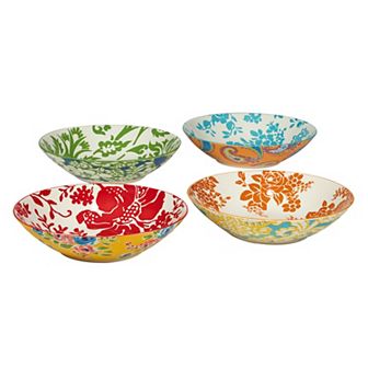 Certified International Damask Floral 4 pc Soup Bowl Set