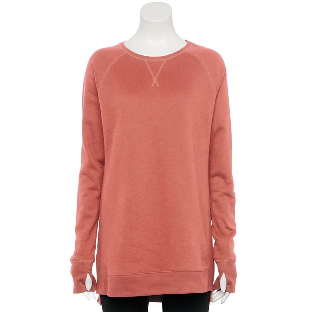 Fleece shop tunic sweatshirt