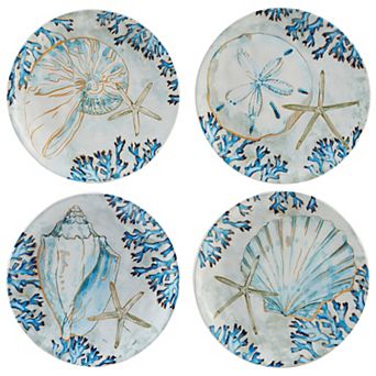Certified International Playa Shells 4 pc Salad Plate Set