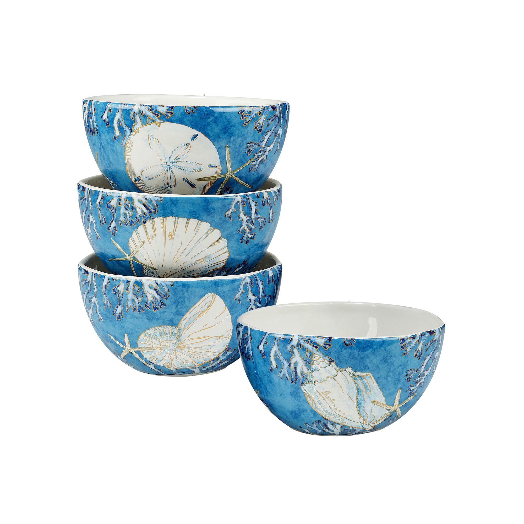 Certified International Playa Shells 4-pc. Ice Cream Bowl Set, Multi