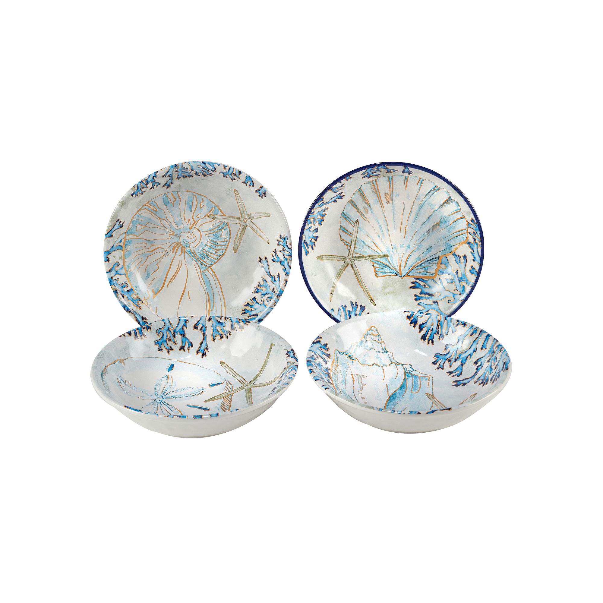 Certified International Playa Shells 4-pc. Soup/Pasta Bowl Set, Multi