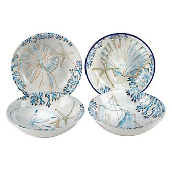 Certified International Playa Shells 4 pc Soup/Pasta Bowl Set