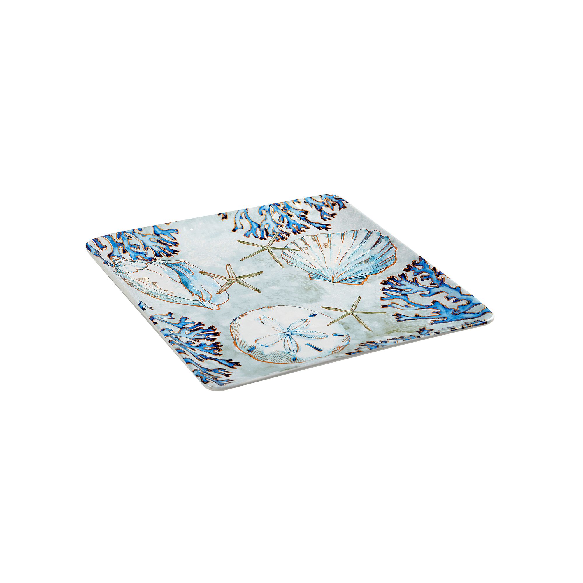 Certified International Playa Shells Square Platter, Multi
