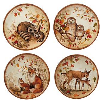 Certified International Pine Forest 4 pc Dessert Plate Set