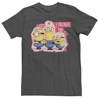 Men's Minions I Tolerate You Distressed Valentine's Day Card Tee
