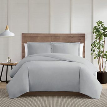 Truly Calm Silver Cool White Duvet Cover Set with Shams