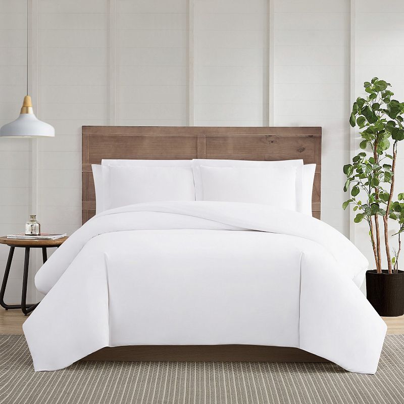 Truly Calm Silver Cool White Duvet Cover Set with Shams, Twin XL