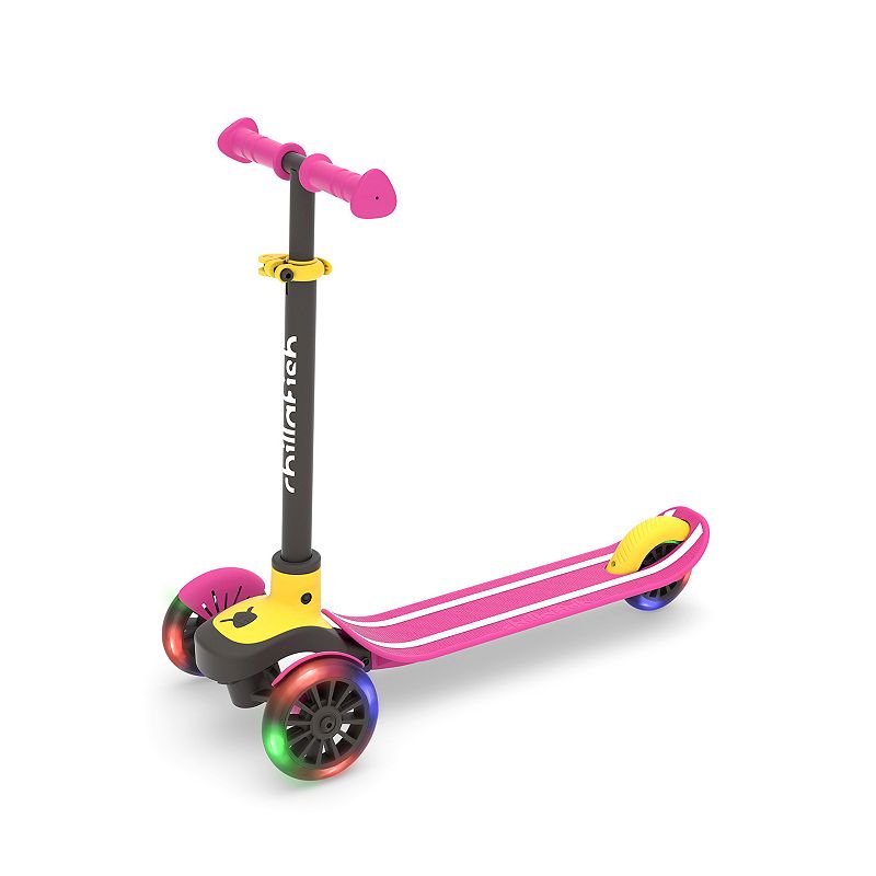 Chillafish Scotti 3-Wheel Lean-to-Steer Scooter with Light-up Wheels, Pink