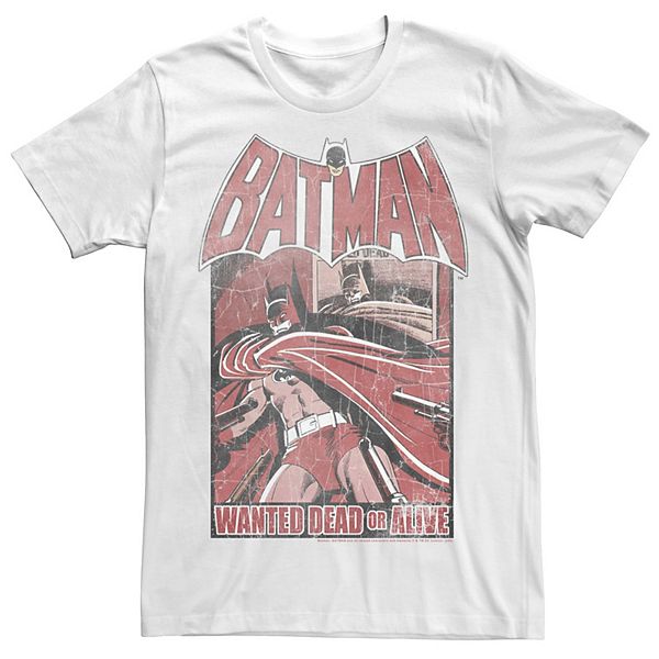 Men's DC Comics Batman Wanted Poster Red Hue Tee