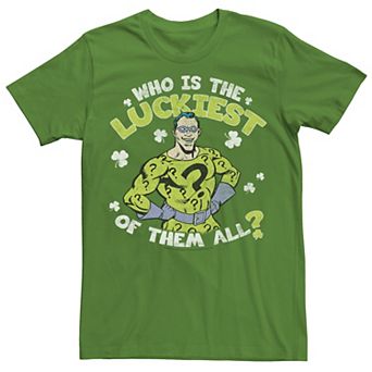 Men's DC Comics St. Patrick's Day Riddler Who Is The Luckiest Tee