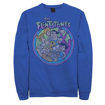 Men's The Flintstones Retro Faded Circle Portrait Sweatshirt