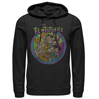 Men's The Flintstones Retro Faded Circle Portrait Hoodie
