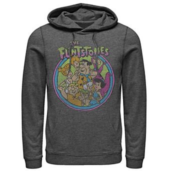 Men's The Flintstones Retro Faded Circle Portrait Hoodie