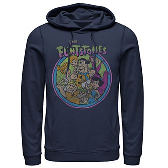 Men's The Flintstones Retro Faded Circle Portrait Hoodie