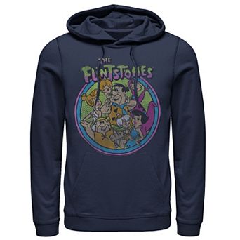 Men's The Flintstones Retro Faded Circle Portrait Hoodie