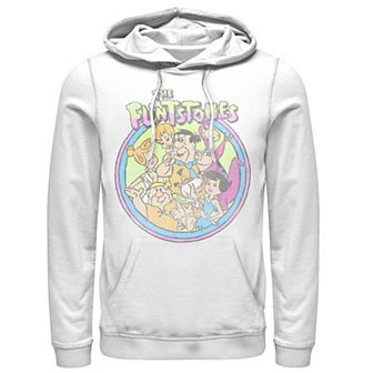 Men's The Flintstones Retro Faded Circle Portrait Hoodie