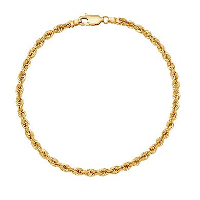 14k Gold Hollow Glitter Rope Bracelet 
