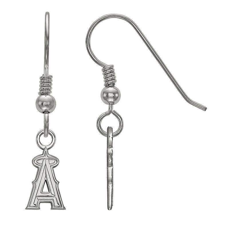 Sterling Silver LogoArt Los Angeles Angels of Anaheim Mini Dangle Earrings,