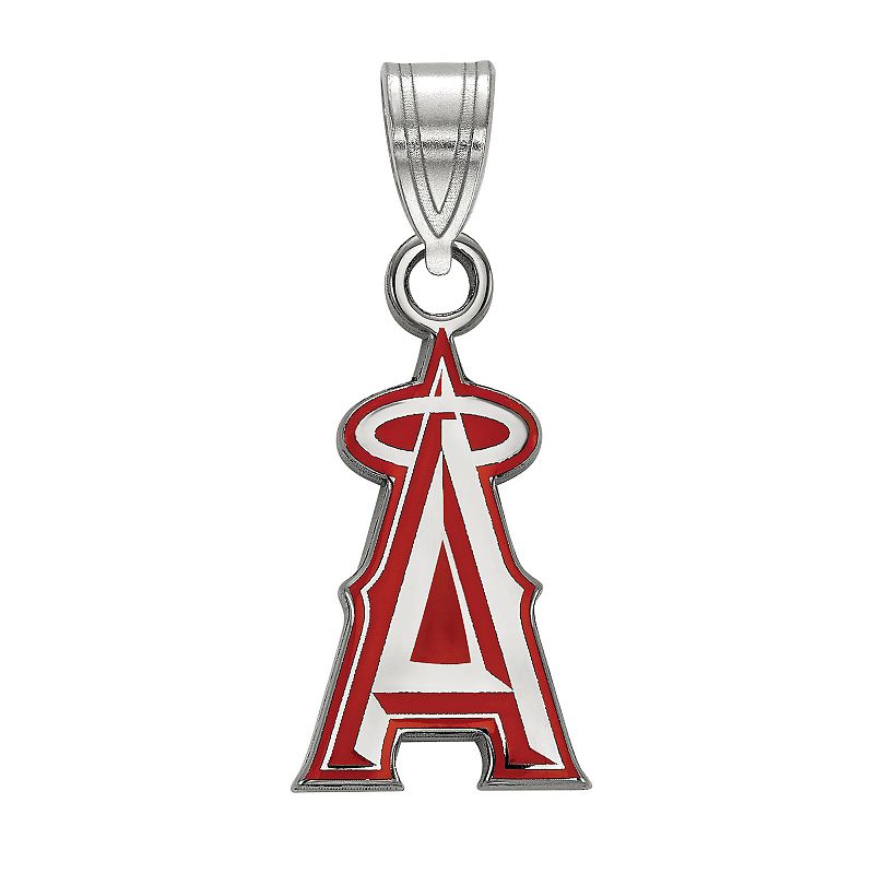 Sterling Silver LogoArt Los Angeles Angels Small Enameled Pendant Necklace,