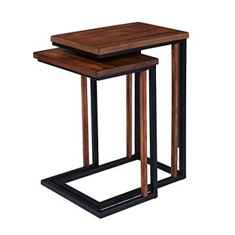 Southern Enterprises Saana Nesting C-Shape End Table 2 pc Set