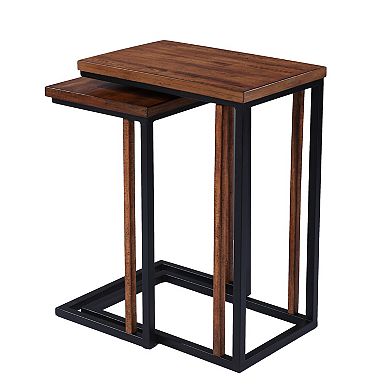Southern Enterprises Saana Nesting C-Shape End Table 2-piece Set