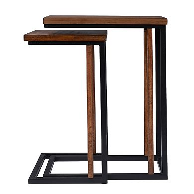 Southern Enterprises Saana Nesting C-Shape End Table 2-piece Set
