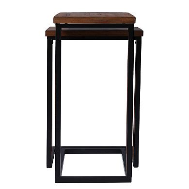 Southern Enterprises Saana Nesting C-Shape End Table 2-piece Set