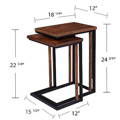 Southern Enterprises Saana Nesting C-Shape End Table 2-piece Set