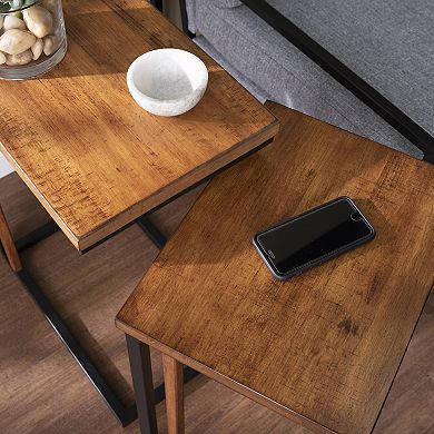 Southern Enterprises Saana Nesting C-Shape End Table 2-piece Set