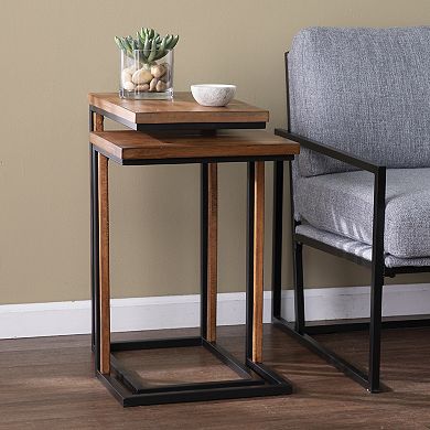 Southern Enterprises Saana Nesting C-Shape End Table 2-piece Set