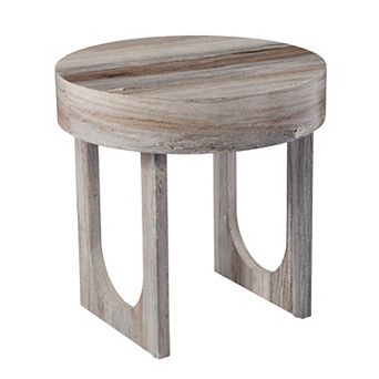 Southern Enterprises Chorie Round Faux Marble End Table