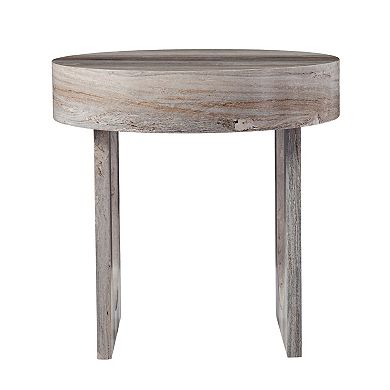 Southern Enterprises Chorie Round Faux Marble End Table