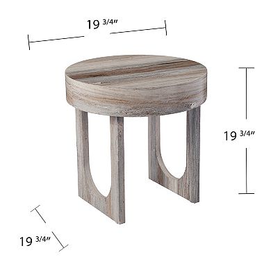 Southern Enterprises Chorie Round Faux Marble End Table